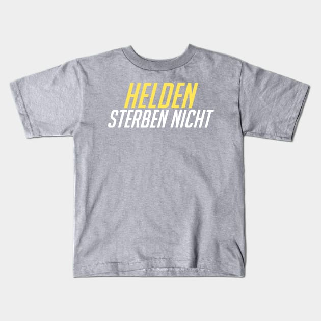 Helden Sterben Nicht! White/Gold Kids T-Shirt by currry